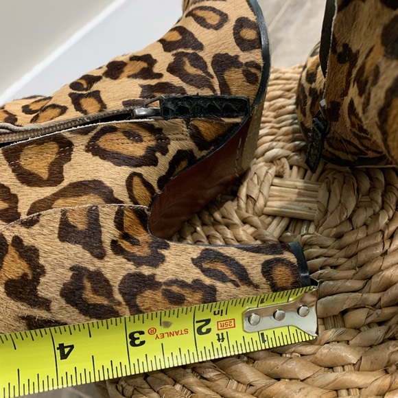 Sam Edelman  Calf Hair Leather Leopard Ankle Booties - Picture 7 of 8